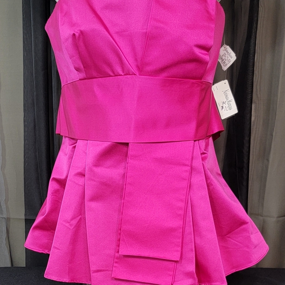 New Women's Evening Hot Pink Silk Statement Piece Top Sz 6 Org $340 Chetta B - Picture 13 of 13